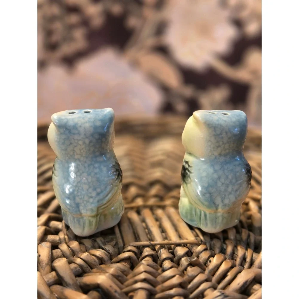 😎Cute Ceramic Owl Salt‎ Pepper Shakers Set Kitchen Decor Vintage Cracker Barrel